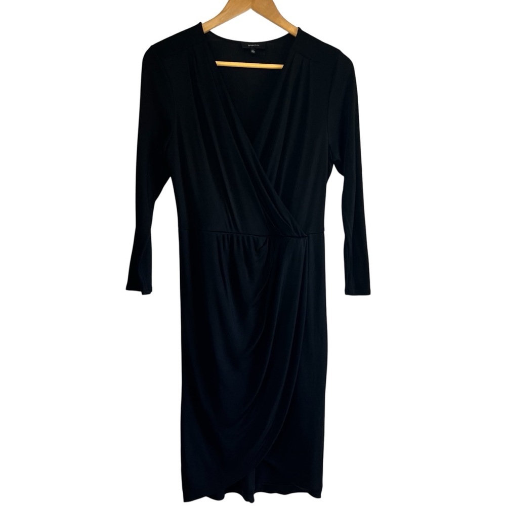 Babaton faux wrap dress silky viscose long sleeve, size M excellent condition